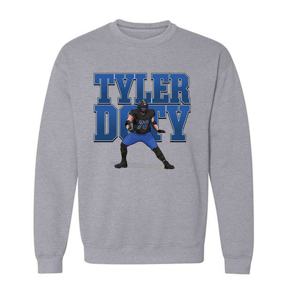 Buffalo - NCAA Football : Tyler Doty - Player Collage Crewneck Sweatshirt
