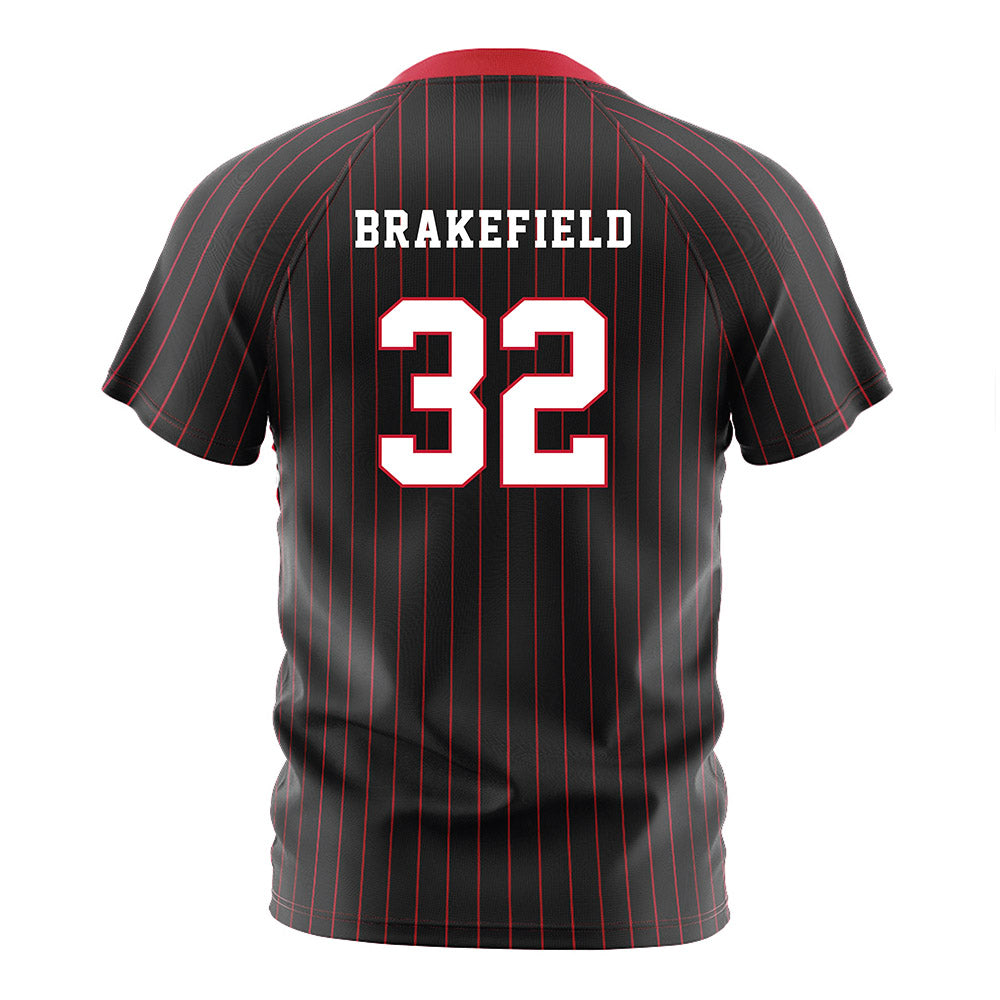Seattle - NCAA Women's Soccer : Kyla Brakefield - Black Red Stripe Soccer Jersey-1