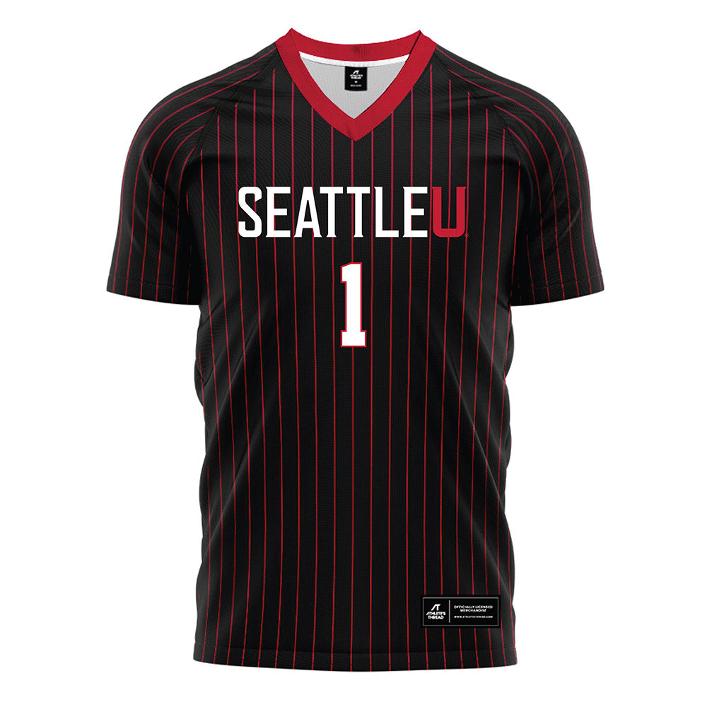 Seattle - NCAA Women's Soccer : Rachael Remnet - Black Red Stripe Soccer Jersey
