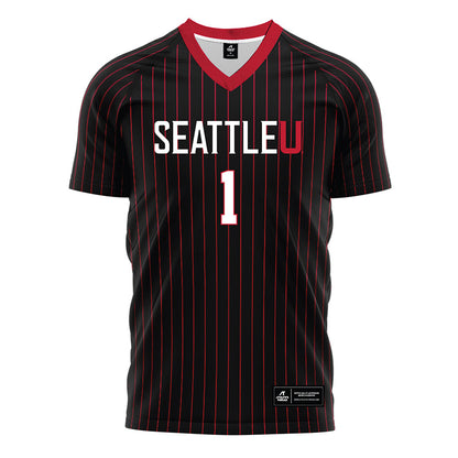 Seattle - NCAA Women's Soccer : Rachael Remnet - Black Red Stripe Soccer Jersey