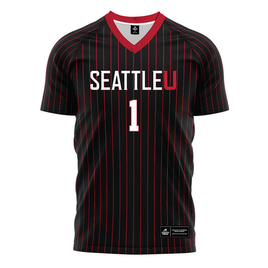 Seattle - NCAA Women's Soccer : Rachael Remnet - Black Red Stripe Soccer Jersey