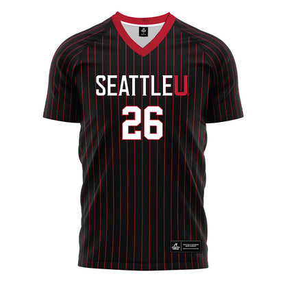 Seattle - NCAA Women's Soccer : Myah Polzin - Black Red Stripe Soccer Jersey