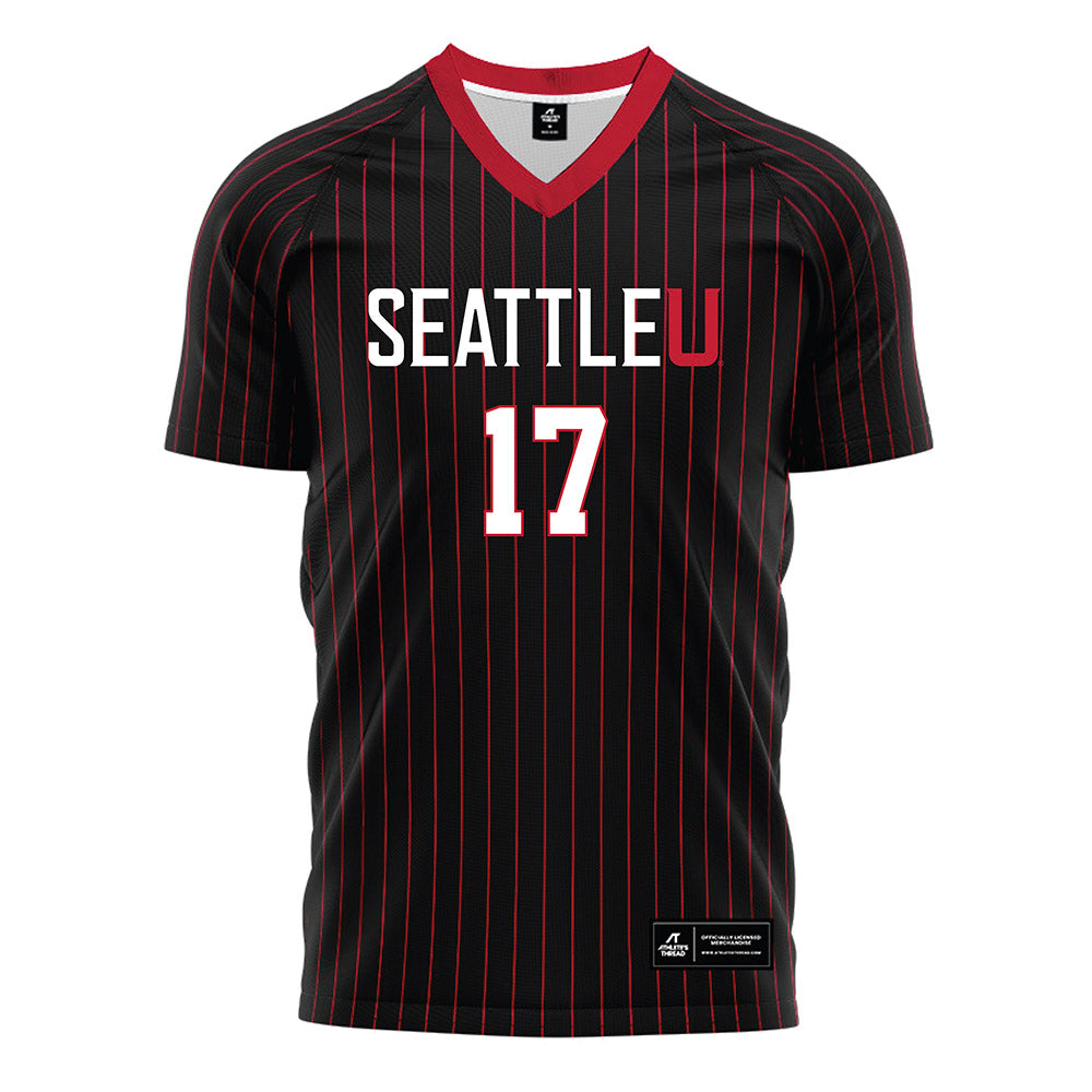 Seattle - NCAA Women's Soccer : Jaelyn Byeman - Black Red Stripe Soccer Jersey-0