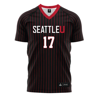 Seattle - NCAA Women's Soccer : Jaelyn Byeman - Black Red Stripe Soccer Jersey-0