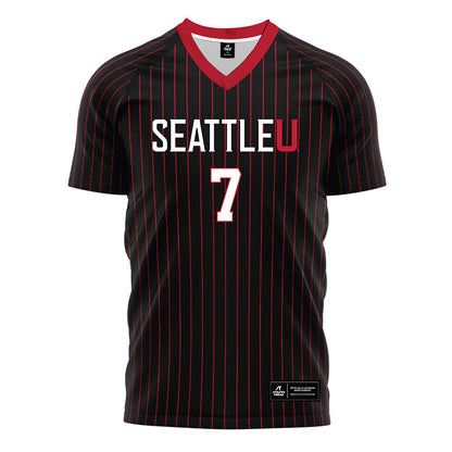 Seattle - NCAA Women's Soccer : Alana Lamb - Black Red Stripe Soccer Jersey