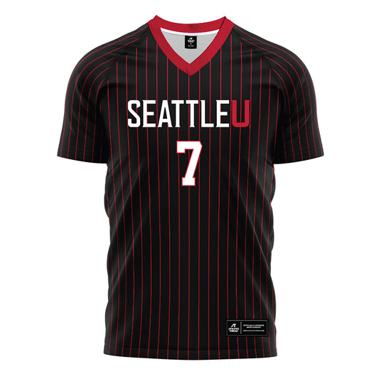 Seattle - NCAA Women's Soccer : Alana Lamb - Black Red Stripe Soccer Jersey