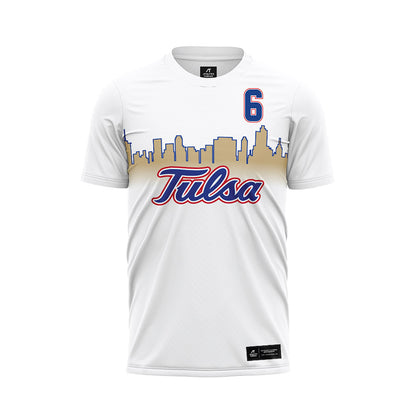 Tulsa - NCAA Men's Soccer : jared aguilar - White Soccer Jersey