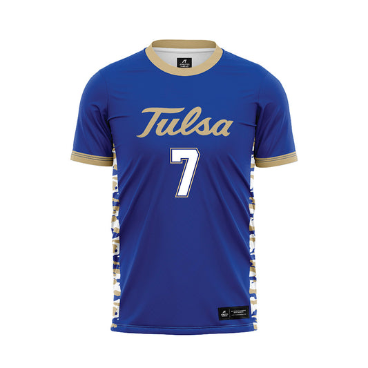 Tulsa - NCAA Men's Soccer : Arnau Pedrola - Blue Soccer Jersey-0