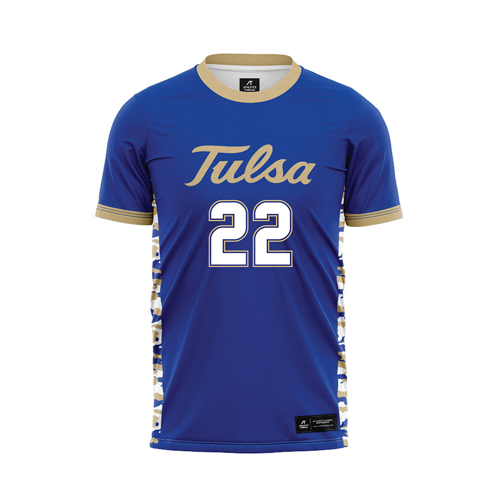 Tulsa - NCAA Men's Soccer : Danny Stevens - Blue Soccer Jersey-0