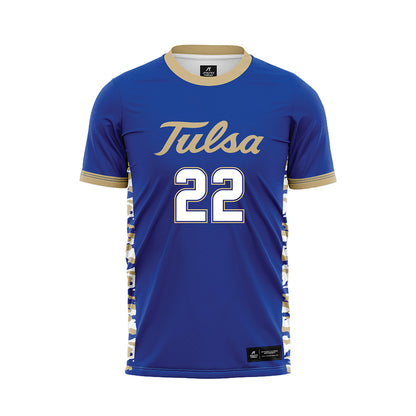 Tulsa - NCAA Men's Soccer : Danny Stevens - Blue Soccer Jersey-0