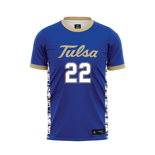 Tulsa - NCAA Men's Soccer : Danny Stevens - Blue Soccer Jersey-0