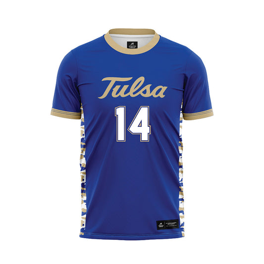 Tulsa - NCAA Men's Soccer : Jareth Mejia - Blue Soccer Jersey-0
