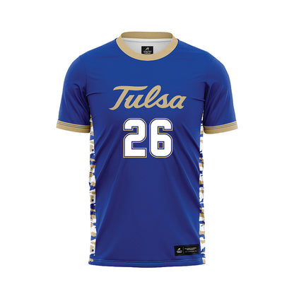 Tulsa - NCAA Men's Soccer : Trajan Wormington - Blue Soccer Jersey-0