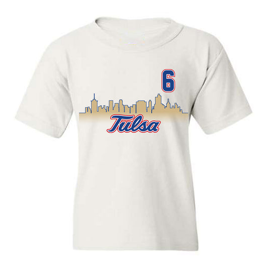 Tulsa - NCAA Men's Soccer : jared aguilar - White Youth T-Shirt