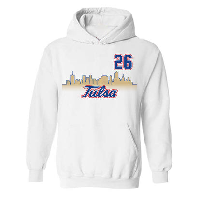 Tulsa - NCAA Men's Soccer : Trajan Wormington - Replica Shersey Hooded Sweatshirt-0