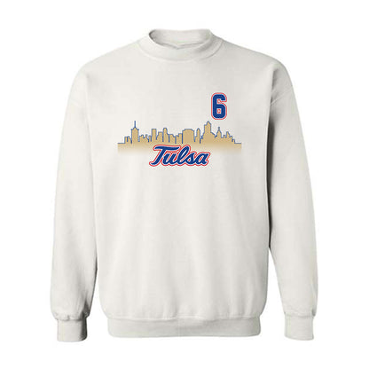 Tulsa - NCAA Men's Soccer : jared aguilar - White Crewneck Sweatshirt