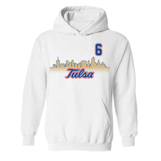 Tulsa - NCAA Men's Soccer : jared aguilar - White Hooded Sweatshirt