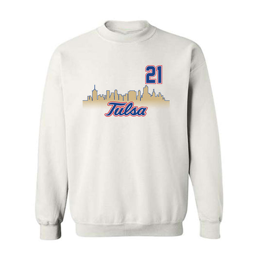 Tulsa - NCAA Men's Soccer : Aimar Membrila - White Crewneck Sweatshirt