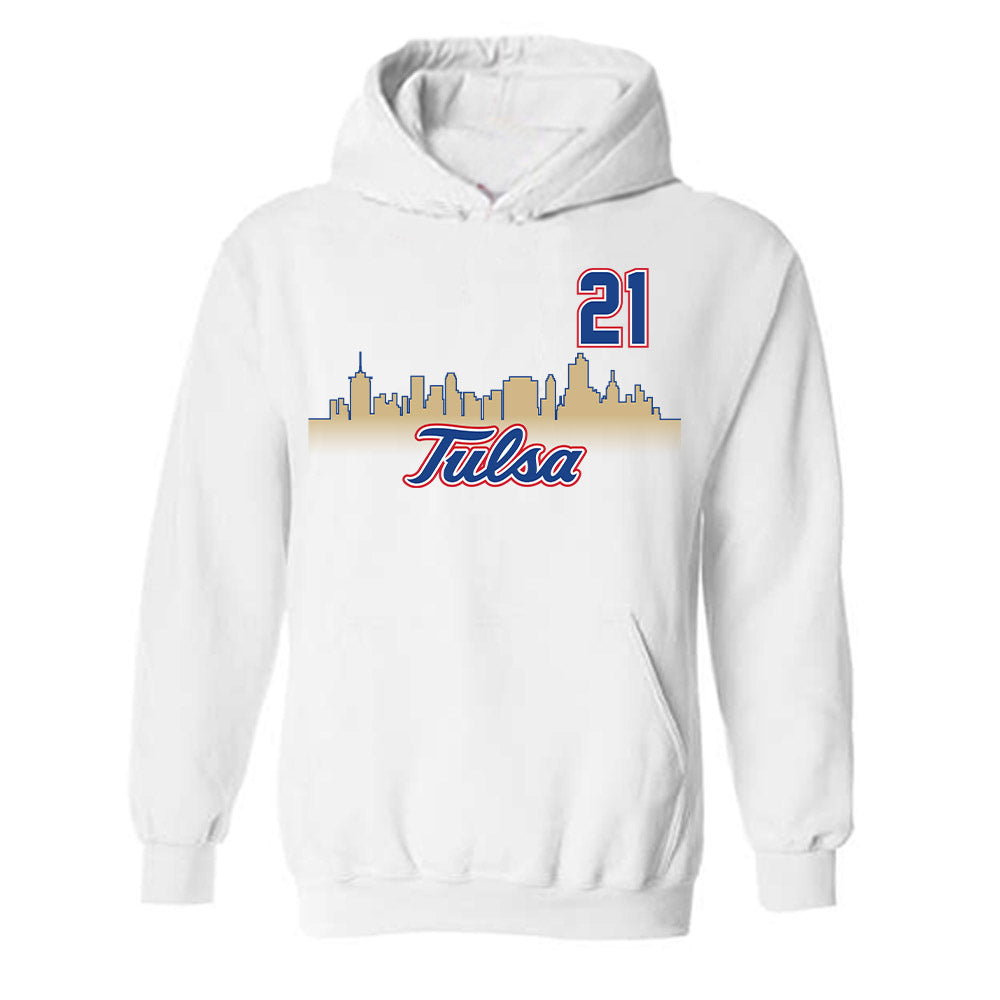 Tulsa - NCAA Men's Soccer : Aimar Membrila - White Hooded Sweatshirt