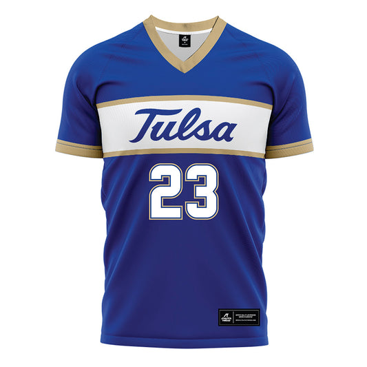 Tulsa - NCAA Women's Soccer : Jordan Martens - Blue Soccer Jersey-0