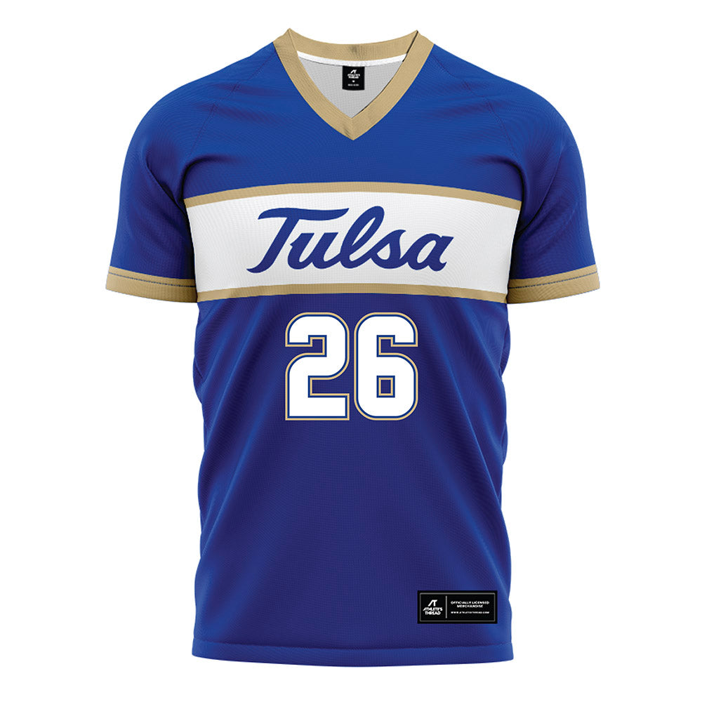 Tulsa - NCAA Women's Soccer : Avery Hudkins - Blue Soccer Jersey-0