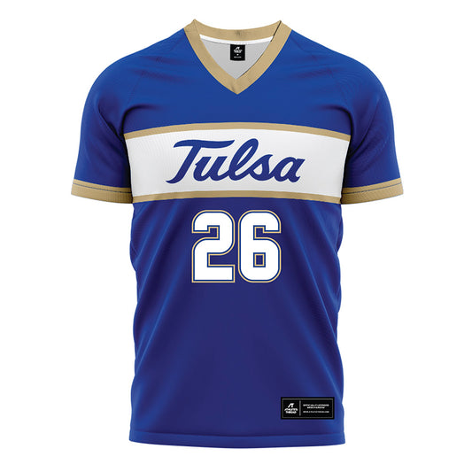 Tulsa - NCAA Women's Soccer : Avery Hudkins - Blue Soccer Jersey-0