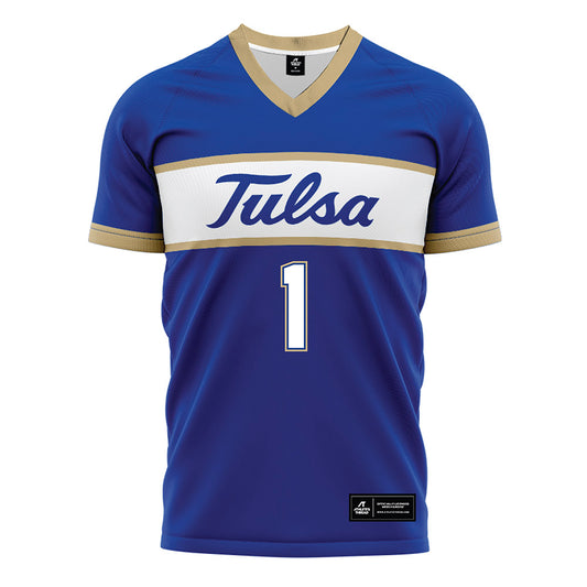 Tulsa - NCAA Women's Soccer : Madalyn Nigey - Blue Soccer Jersey-0