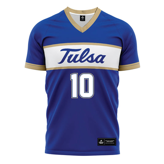 Tulsa - NCAA Women's Soccer : Parker McGraw - Blue Soccer Jersey-0