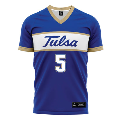 Tulsa - NCAA Women's Soccer : Gracen Ruggles - Blue Soccer Jersey-0