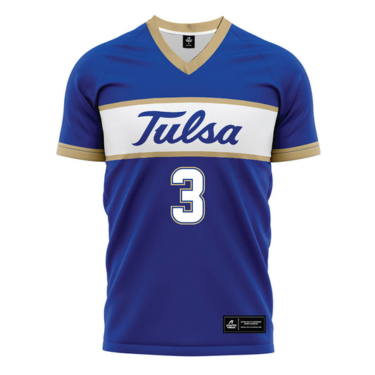 Tulsa - NCAA Women's Soccer : Lauren McIntyre - Blue Soccer Jersey-0
