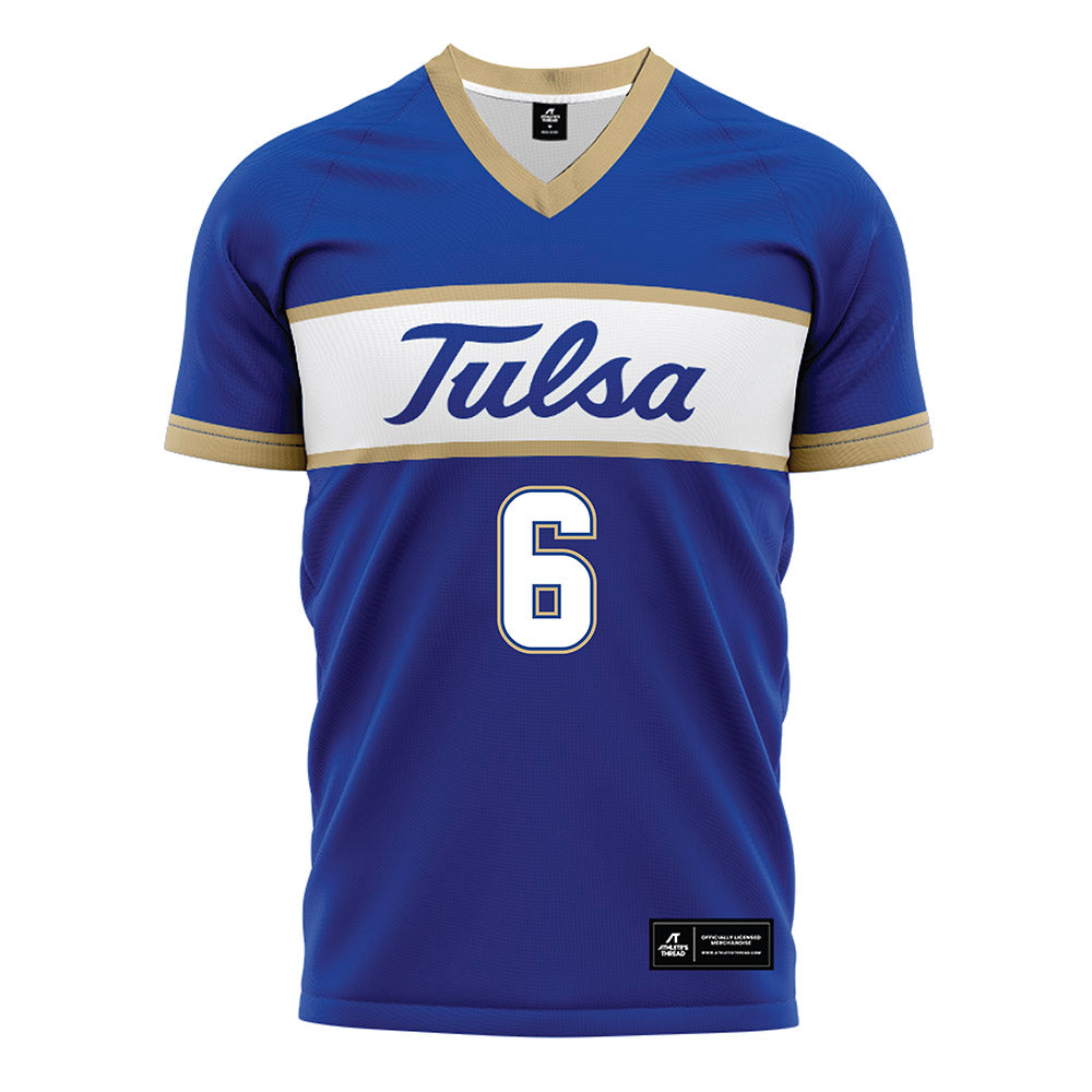 Tulsa - NCAA Women's Soccer : Kaleigh Hart - Blue Soccer Jersey-0