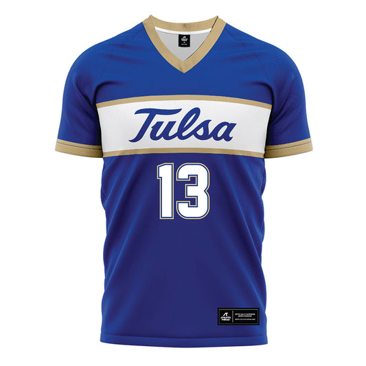 Tulsa - NCAA Women's Soccer : Jordan Martens - Blue Soccer Jersey