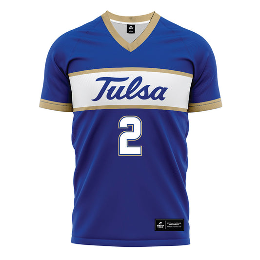 Tulsa - NCAA Women's Soccer : Hannah Chance - Blue Soccer Jersey-0