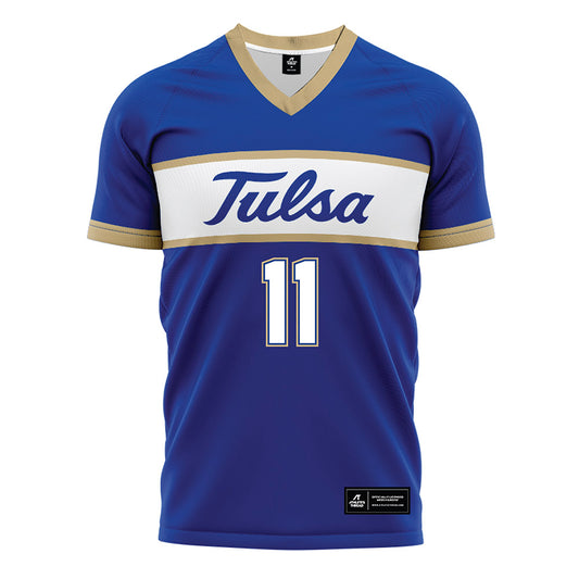 Tulsa - NCAA Women's Soccer : Aniya Facen - Blue Soccer Jersey-0