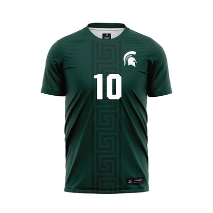 Michigan State - NCAA Women's Soccer : Emily Mathews - Green Soccer Jersey