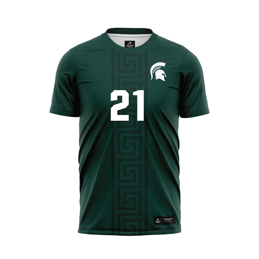 Michigan State - NCAA Women's Soccer : Maleeya Martin - Green Soccer Jersey-0
