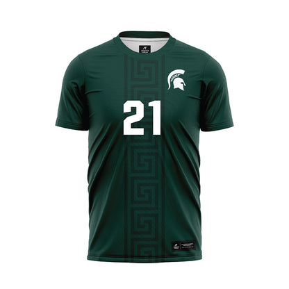 Michigan State - NCAA Women's Soccer : Maleeya Martin - Green Soccer Jersey-0