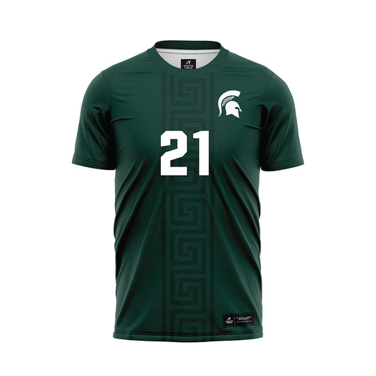 Michigan State - NCAA Women's Soccer : Maleeya Martin - Green Soccer Jersey-0