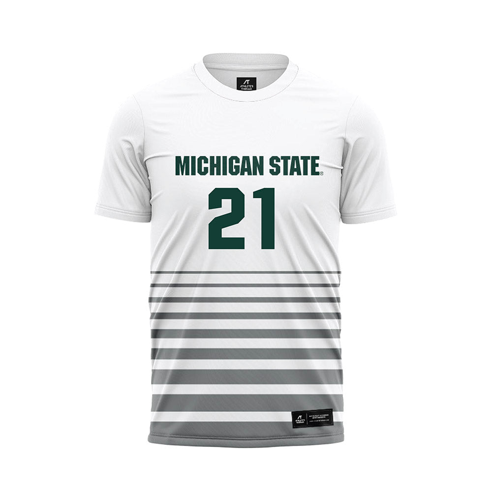 Michigan State - NCAA Women's Soccer : Maleeya Martin - White Soccer Jersey-0