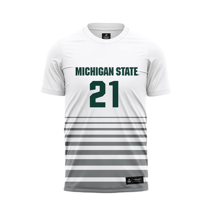 Michigan State - NCAA Women's Soccer : Maleeya Martin - White Soccer Jersey-0