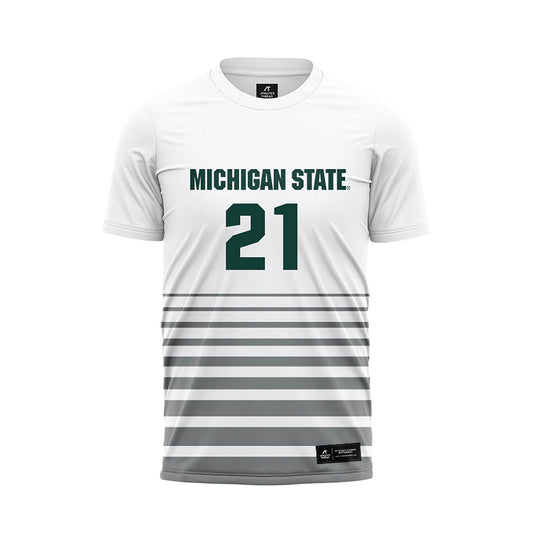 Michigan State - NCAA Women's Soccer : Maleeya Martin - White Soccer Jersey-0