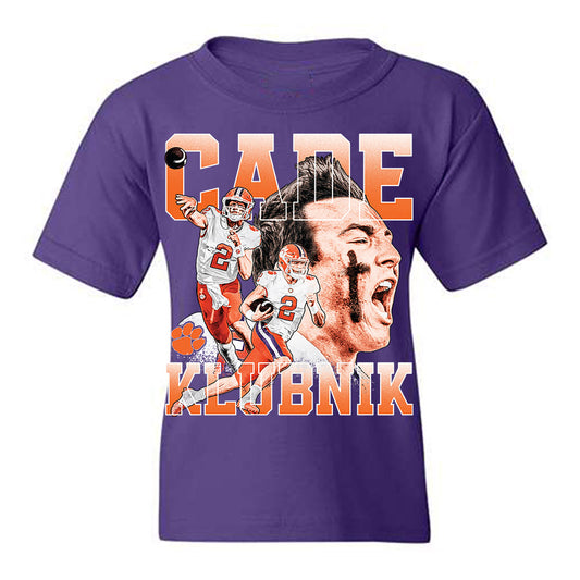 Clemson - NCAA Football : Cade Klubnik - Player Collage Youth T-Shirt