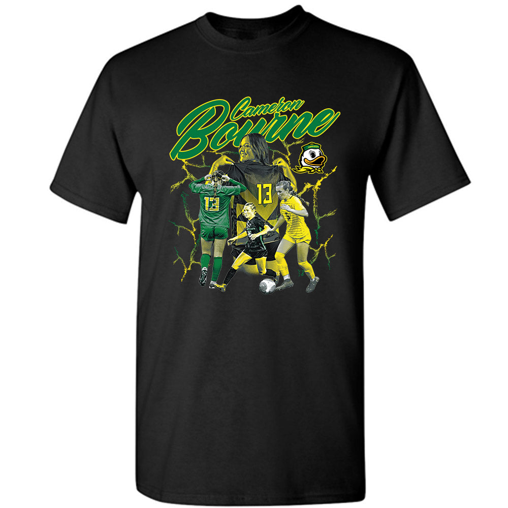 Oregon - NCAA Women's Soccer : Cameron Bourne - Player Collage T-Shirt