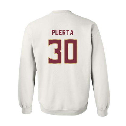 FSU - NCAA Women's Soccer : Ashlyn Puerta - White Replica Shersey Crewneck Sweatshirt