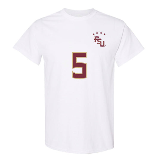 FSU - NCAA Women's Soccer : Giana Riley - White Replica Shersey T-Shirt