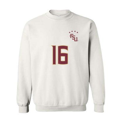 FSU - NCAA Women's Soccer : Sophia Nguyen - White Replica Shersey Crewneck Sweatshirt