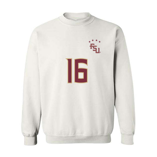 FSU - NCAA Women's Soccer : Sophia Nguyen - White Replica Shersey Crewneck Sweatshirt