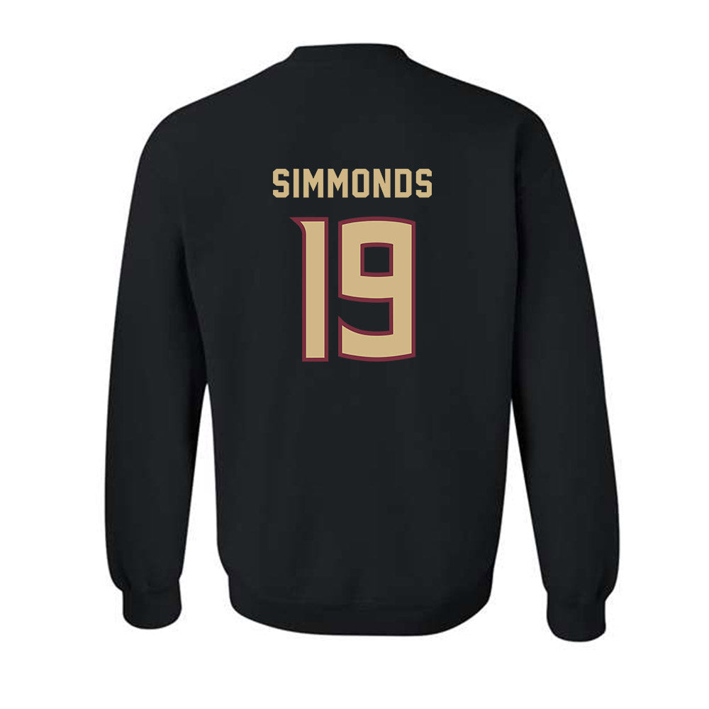 FSU - NCAA Women's Soccer : Kameron Simmonds - Black Replica Shersey Crewneck Sweatshirt