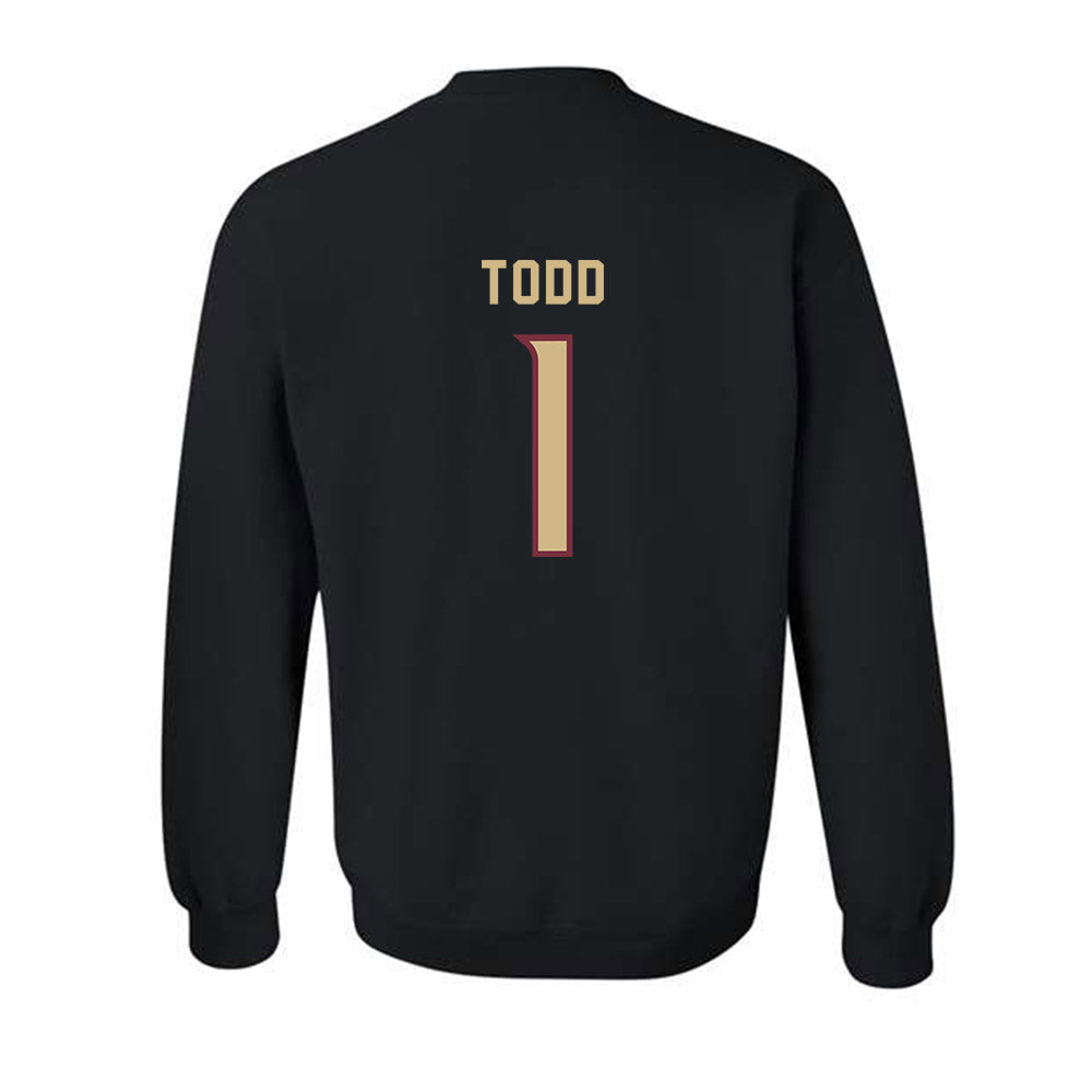 FSU - NCAA Women's Soccer : Adelyn Todd - Black Replica Shersey Crewneck Sweatshirt