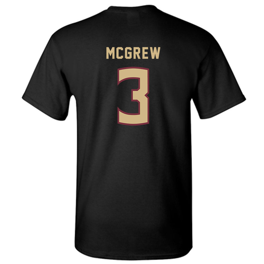 FSU - NCAA Women's Soccer : Jaida McGrew - Black Replica Shersey T-Shirt-1
